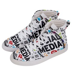 Social Media Computer Internet Typography Text Poster Men s Hi-top Skate Sneakers by Ket1n9