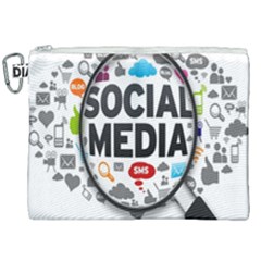 Social Media Computer Internet Typography Text Poster Canvas Cosmetic Bag (XXL)