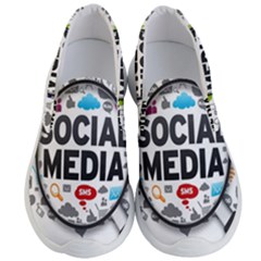 Social Media Computer Internet Typography Text Poster Men s Lightweight Slip Ons by Ket1n9