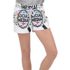 Social Media Computer Internet Typography Text Poster Women s Velour Lounge Shorts by Ket1n9