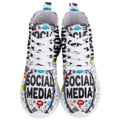 Social Media Computer Internet Typography Text Poster Women s Lightweight High Top Sneakers by Ket1n9