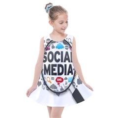 Social Media Computer Internet Typography Text Poster Kids  Summer Dress by Ket1n9