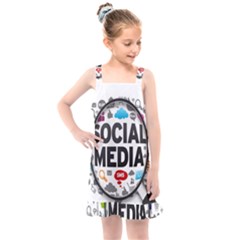 Social Media Computer Internet Typography Text Poster Kids  Overall Dress by Ket1n9