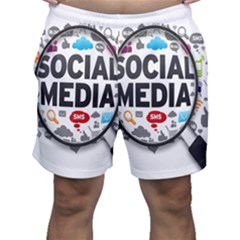 Social Media Computer Internet Typography Text Poster Men s Shorts by Ket1n9