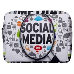 Social Media Computer Internet Typography Text Poster Make Up Pouch (large) by Ket1n9