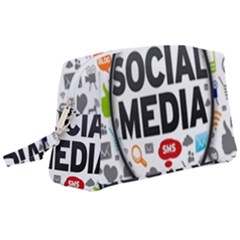 Social Media Computer Internet Typography Text Poster Wristlet Pouch Bag (large) by Ket1n9