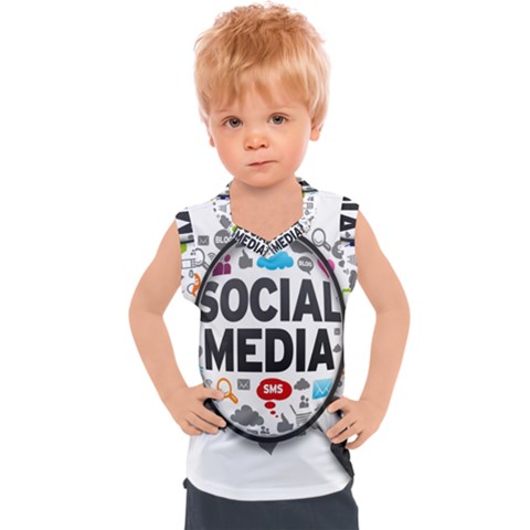 Social Media Computer Internet Typography Text Poster Kids  Sport Tank Top by Ket1n9