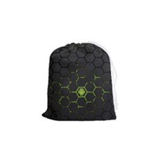 Green Android Honeycomb Gree Drawstring Pouch (small) by Ket1n9