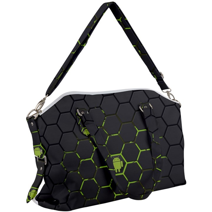 Green Android Honeycomb Gree Canvas Crossbody Bag