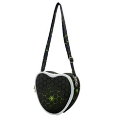 Green Android Honeycomb Gree Heart Shoulder Bag by Ket1n9