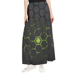 Green Android Honeycomb Gree Maxi Chiffon Skirt by Ket1n9