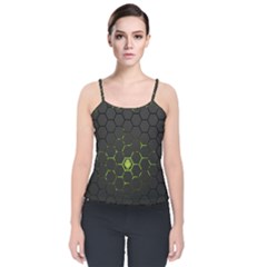 Green Android Honeycomb Gree Velvet Spaghetti Strap Top by Ket1n9