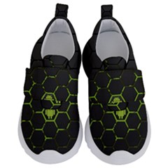 Green Android Honeycomb Gree Kids  Velcro No Lace Shoes by Ket1n9