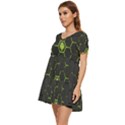 Green Android Honeycomb Gree Tiered Short Sleeve Babydoll Dress View3