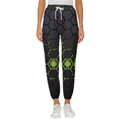 Green Android Honeycomb Gree Women s Cropped Drawstring Pants by Ket1n9