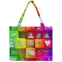 Colorful 3d Social Media Mini Tote Bag by Ket1n9