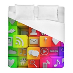 Colorful 3d Social Media Duvet Cover (full/ Double Size) by Ket1n9