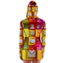 Colorful 3d Social Media Long Sleeve Hooded T-shirt View2