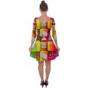 Colorful 3d Social Media Quarter Sleeve Skater Dress View2