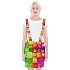 Colorful 3d Social Media Braces Suspender Skirt by Ket1n9