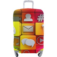 Colorful 3d Social Media Luggage Cover (large) by Ket1n9