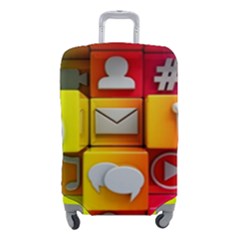 Colorful 3d Social Media Luggage Cover (small) by Ket1n9