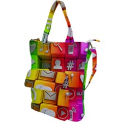 Colorful 3d Social Media Shoulder Tote Bag by Ket1n9