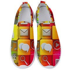 Colorful 3d Social Media Men s Slip On Sneakers by Ket1n9