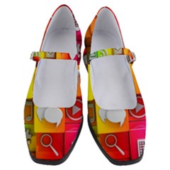 Colorful 3d Social Media Women s Mary Jane Shoes by Ket1n9