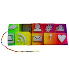 Colorful 3d Social Media Roll Up Canvas Pencil Holder (s) by Ket1n9