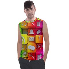 Colorful 3d Social Media Men s Regular Tank Top by Ket1n9