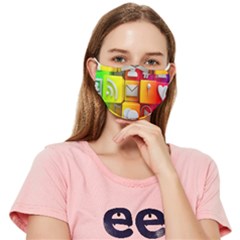 Colorful 3d Social Media Fitted Cloth Face Mask (adult) by Ket1n9