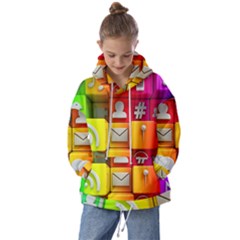 Colorful 3d Social Media Kids  Oversized Hoodie by Ket1n9