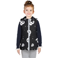 Skull Pattern Kids  Hooded Puffer Vest by Ket1n9