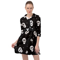 Skull Pattern Mini Skater Shirt Dress by Ket1n9