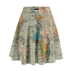 Vintage World Map High Waist Skirt by Ket1n9