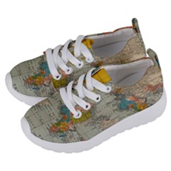 Vintage World Map Kids  Lightweight Sports Shoes by Ket1n9