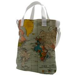 Vintage World Map Canvas Messenger Bag by Ket1n9