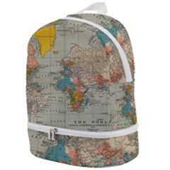 Vintage World Map Zip Bottom Backpack by Ket1n9