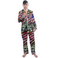 Usa United States Of America Images Independence Day Men s Long Sleeve Satin Pajamas Set by Ket1n9