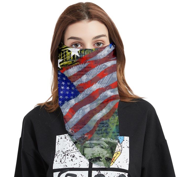 Usa United States Of America Images Independence Day Face Covering Bandana (Triangle)