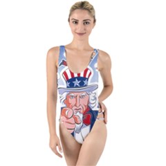 United States Of America Images Independence Day High Leg Strappy Swimsuit by Ket1n9