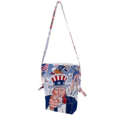 United States Of America Images Independence Day Folding Shoulder Bag by Ket1n9