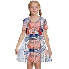 United States Of America Images Independence Day Kids  Short Sleeve Tiered Mini Dress by Ket1n9