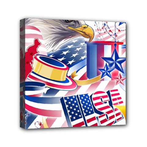 United States Of America Usa  Images Independence Day Mini Canvas 6  X 6  (stretched) by Ket1n9