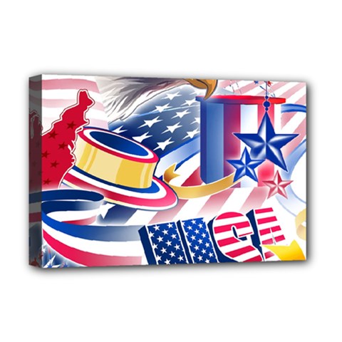 United States Of America Usa  Images Independence Day Deluxe Canvas 18  X 12  (stretched) by Ket1n9