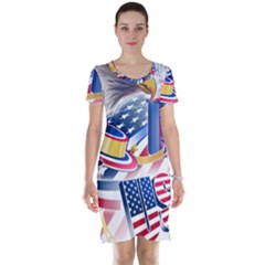 Independence Day United States Of America Short Sleeve Nightdress by Ket1n9