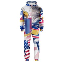 United States Of America Usa  Images Independence Day Hooded Jumpsuit (men) by Ket1n9