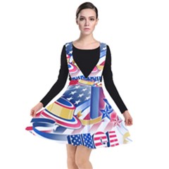 Independence Day United States Of America Plunge Pinafore Dress by Ket1n9