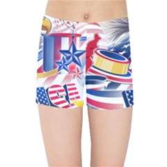 Independence Day United States Of America Kids  Sports Shorts by Ket1n9